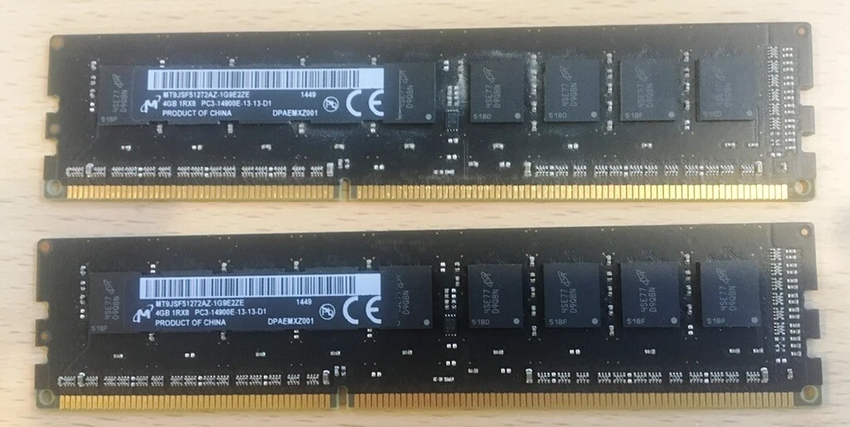 8GB (4GBx2) 1866MHz DDR3 ECC UN-BUFFERED UDIMM for 2013 Mac Pro or HP Z620 Z420 - Image 1 of 2
