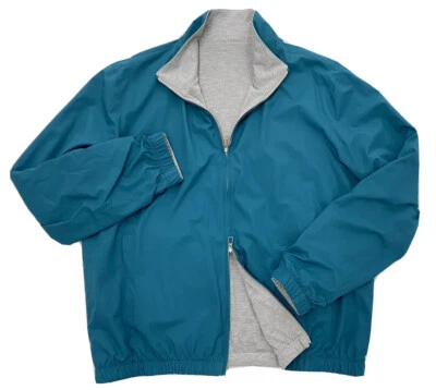 Loro Piana Turquesa Reversible Cachemira Bombardero Talla 4XL, UE 60, Hecho en Italia Foto 1 de 4