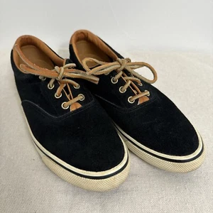 Keds Vintage Damen Größe 8 beige Wildleder/schwarz geschnürt Sneakers tolle Form - Bild 1 von 11
