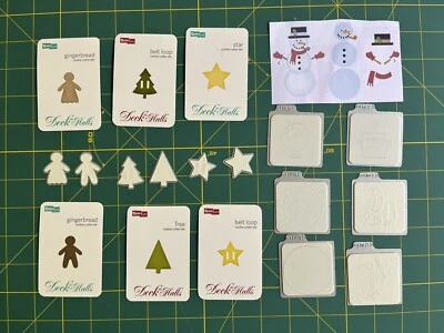 Juego de muñeco de nieve de día de nieve árbol estrella de jengibre cortador de galletas Quickutz 2x2 troqueles lote 7 Foto 1 de 4