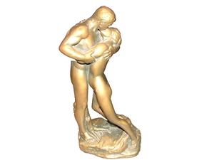 Vtg The Kissing Couple Statue Sculpture Marwal Ind. Inc. Love Sexy Kiss 19” Nice - Picture 1 of 24