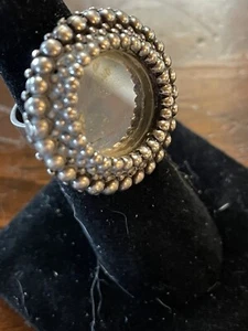 RARE Vtg Ring MARKED FINLAND 925 Mirrored STERLING SILVER Size 6.5 Ref R-28 - Picture 1 of 7