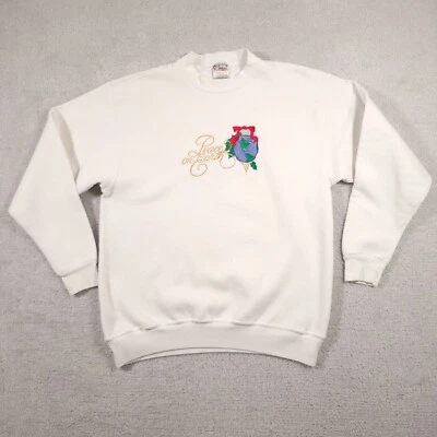 Sudadera De Colección Oneita Adulto Grande Cuello Redondo Bordada Paz en la Tierra Hecha en EE. UU. Foto 1 de 4