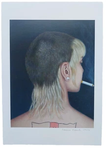 Skinhead Girl Smoking - Quality A5 Digital Art Prints Signed Limited Edition UK - Picture 1 of 2