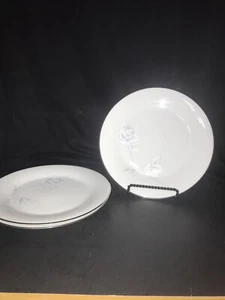 3 Noritake Virtue salad /luncheon plate Platinum trim - Picture 1 of 3