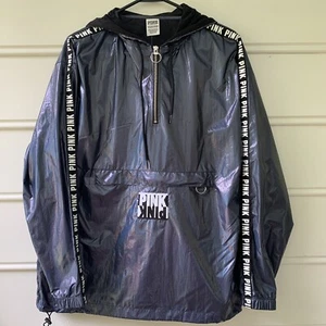 Victoria's Secret Pink Windbreaker Hoodie Half Zip Pullover Regenjacke XS - Bild 1 von 8