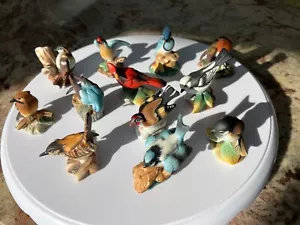 VTG Franklin Mint Garden Birds of the World Porcelain Miniatures CardinalBlueJay - Picture 1 of 11