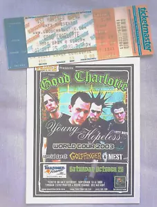 GOOD CHARLOTTE The Young & The Restless Tour Complete Concert Ticket & Handbill - Picture 1 of 6