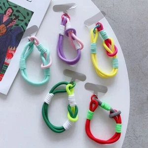 Nylon Mobile Phone Lanyard Colour Colorful Short Hanging Rope Bag - Photo 1 sur 15