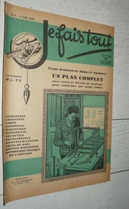 RARE JE FAIS TOUT N°8 1929 BRICOLAGE PLAN MENUISERIE CHARPENTE ELECTRICITE FORGE - Imagen 1 de 3