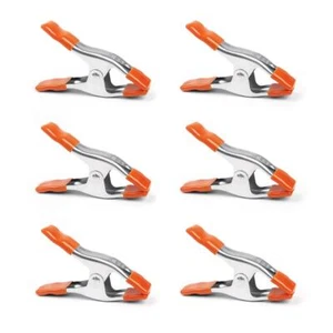PONY 6-PACK 6" Spring Clamp Set Heavy Duty 2" Jaw Opening Size Spring Clip Clamp - Picture 1 of 9