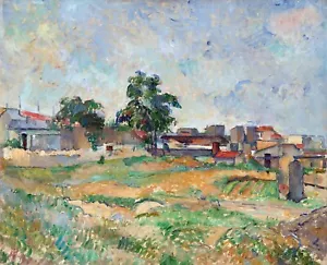 Landschaft bei Paris Gemälde von Paul Cezanne Reproduktion - Bild 1 von 3