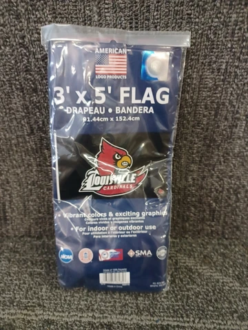 University of Louisville Cardinals Flag-Banner 3' x 5' Red & White on Black Cover