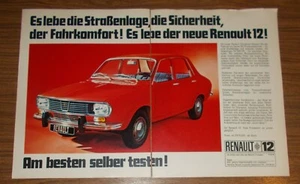 Seltene Werbung RENAULT 12 - Es lebe die Sicherheit und der Fahrkomfort 1970 - Bild 1 von 1