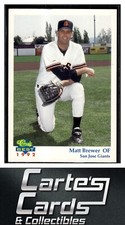 Matt Brewer 1992 Classic Best San Jose Giants #1  San Francisco