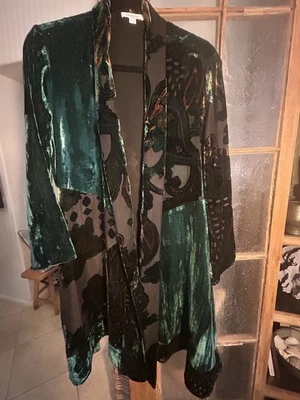 Cárdigan Abierto Kimono Burnout Terciopelo Chicos 2 Floral Talla L Cachicho Boho Foto 1 de 4