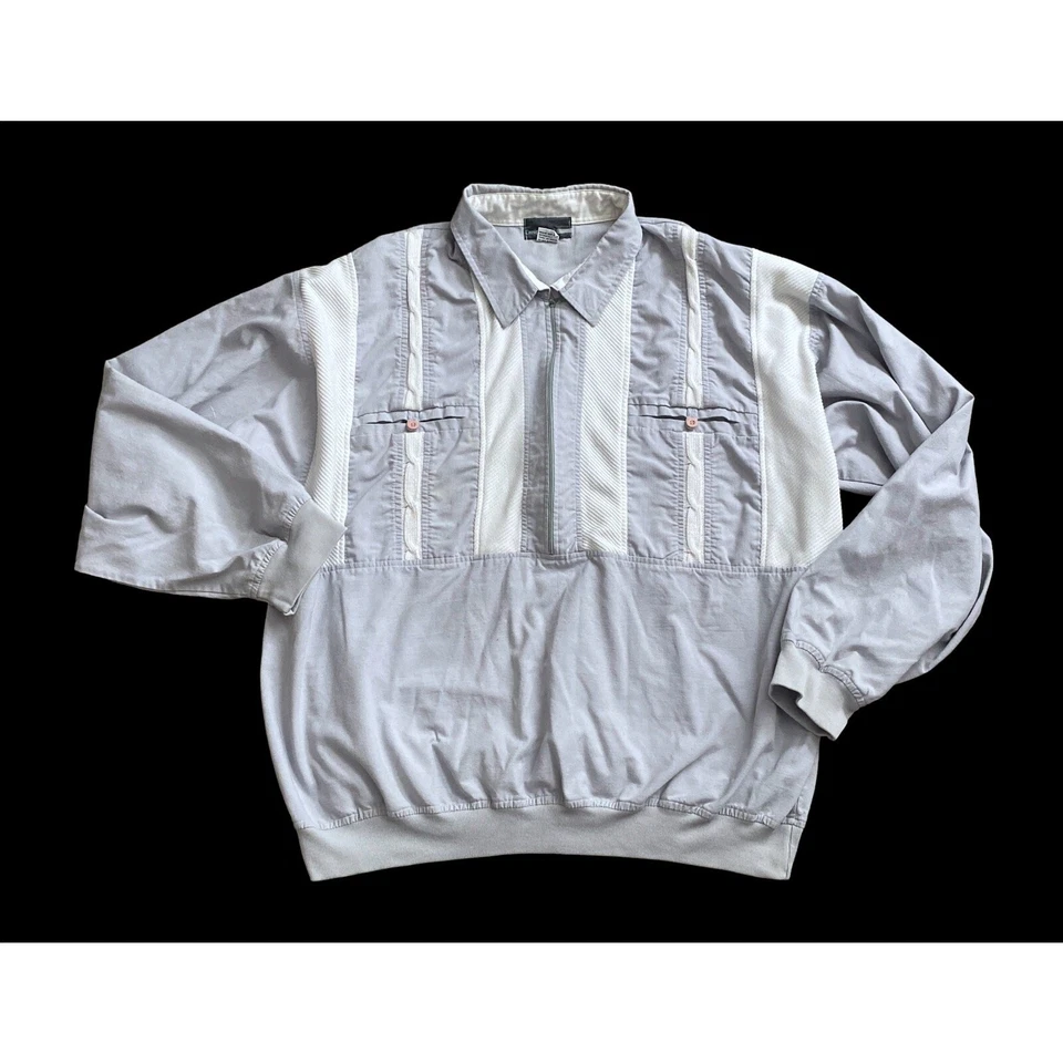 Chaqueta Pullover Media Cremallera CRESCENT BAY Para Hombre Talla 2X Gris De Colección Manga Larga Foto 1 de 4