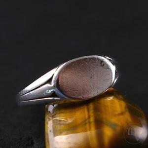 Antiguo min. Anillo de sello de plata 800 escudo anillo monograma Francia ~ 1920 talla 52 - Imagen 1 de 6