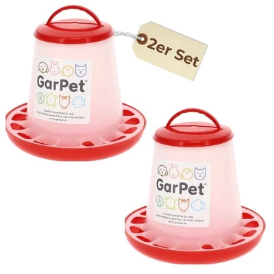 2x Futterautomat Hühner 1,5 Kg Futterspender Futtertrog Küken Futternapf  - Bild 1 von 4