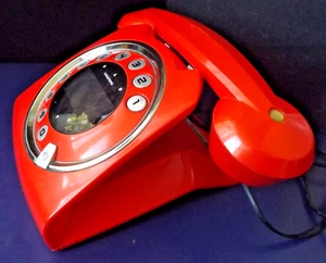 Retro Design Festnetz Telefon Grundig Sixty auch 70er J. Stil Orange schnurlos - Bild 1 von 11