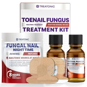 Toenail Fungus Treatment Kit Extra Strength Antifungal Nail Repair Patches Liqui - Picture 1 of 9
