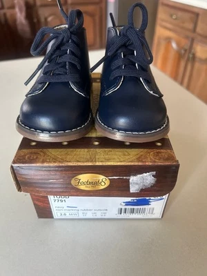 Footmate Todd  baby size 2  Navy Classic Hard Bottom  Hi Top Dress New  - Image 1 of 4