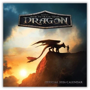 2026 Calendar How To Train Your Dragon Movie Month to View Square Calendar - Picture 1 of 7