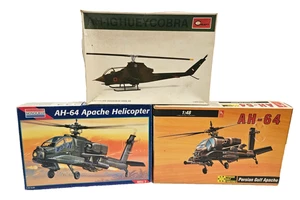 3X LOT 1/48 MINICRAFT AH-1G COBRA + HOBBY CRAFT AH-64 + MONOGRAM AH-64 APACHE - Picture 1 of 3