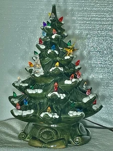 MID CENTURY CERAMIC CHRISTMAS TREE MULTICOLOR LIGHTS HOLIDAY TABLETOP DECORATION - Picture 1 of 7