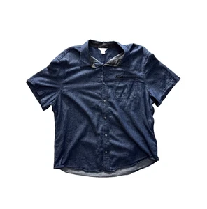 Calvin Klein Button Up Shirt Men's M Blue Stretch Cotton Short Sleeve NWT - Picture 1 of 6