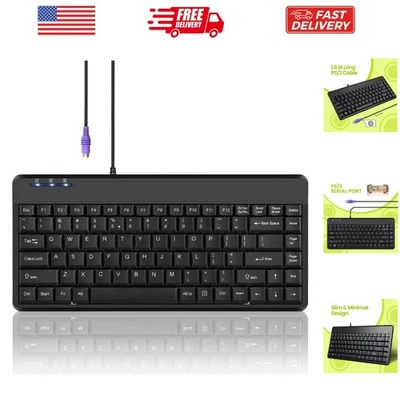 Wired PS2 Mini Keyboard, Black,  English Layout - Image 1 of 4