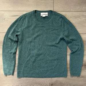 Ellen Tracy 100% Cashmere Crewneck Pullover Sweater Women's Green Size Medium - Picture 1 of 5