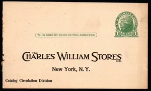 VINTAGE THE CHARLES WILLIAM STORES, INC. NEW YORK, N.Y. 1 CENT POST CARD - Picture 1 of 2