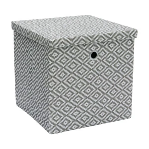 JVL Argyle Foldable Square Paper Storage ideal for Home Office or University - Picture 1 of 9