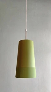 Lamp Lampada Tessuto Verde Lampadario Cono Lampe Vintage '80 - Foto 1 di 10