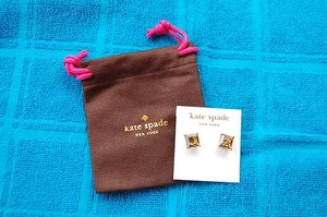 Kate Spade Sweet Nothings Square Black Stud Rhinestone Earrings NEW Dustbag - Picture 1 of 3