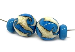 Handmade Lampwork Glass Beads From Murano OOAK Tamara Yarilo Brand 4 Pcs - Picture 1 of 6