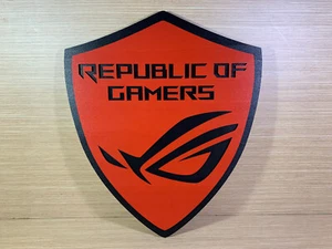 AUSVERKAUF Asus Rog R Holz Logo Poster - Gaming PC LGA 1170 Wanddisplay - Bild 1 von 10