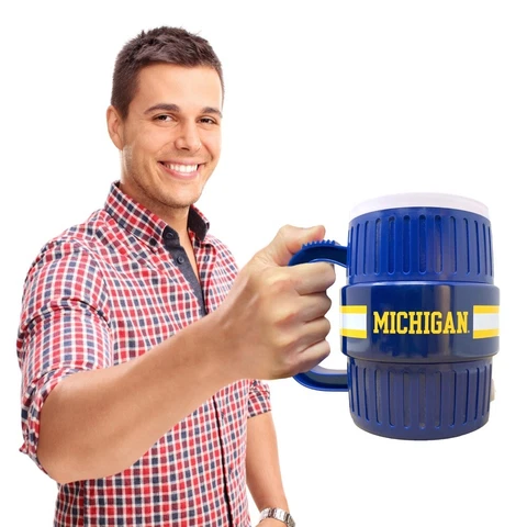 MICHIGAN WOLVERINES Water Cooler Mug - Beer Coffee Cup Stein Tailgating Gift Cover