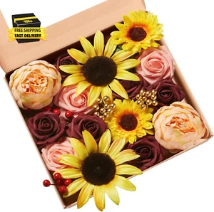 Artificial Flowers Combo, Fake Flowers for DIY Tables Centerpieces Baby Shower B - Picture 1 of 5