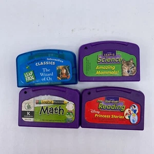 4 x Leap Frog LeapPad Cartridges OZ Math Science Disney Princess Stories - Picture 1 of 3