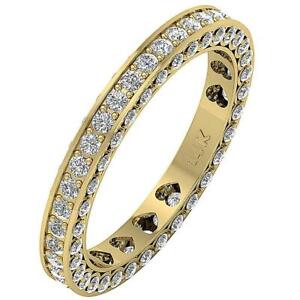 Eternity Anniversary Ring I1 G 1.65 Ct Natural Round Cut Diamond 14K White Gold