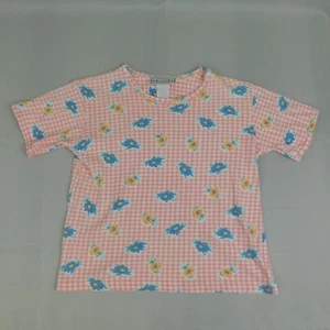 Vintage Arizona Girls Floral Check T-Shirt - 10-12 Medium #7053 - Picture 1 of 8