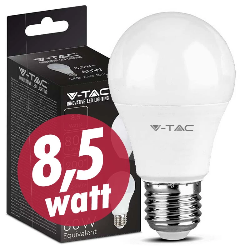 V-TAC Lampadina LED con Attacco E27 8 5W 6000K A60-806 Lumen