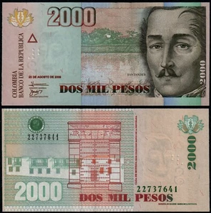 KOLUMBIEN 2000 PESOS (P457l) 20.08.2009 UNC - Bild 1 von 1