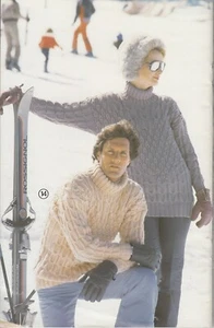 Ladies Men Knitting Pattern Sweater cables pattern copy 12 ply - Picture 1 of 2