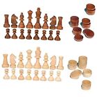 2 in 1 Chess Pieces Wood Chess Pieces + Checker Pieces Without Board (3.5 