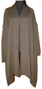 OSKA Brown Cardigan Alpaca Wool Blend Draped High Low Lagenlook Size II 2 - Picture 1 of 6
