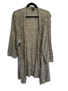 TORRID Womens Sweater Gray Pointelle Knit Cardigan Open Front Size 3X - Picture 1 of 4