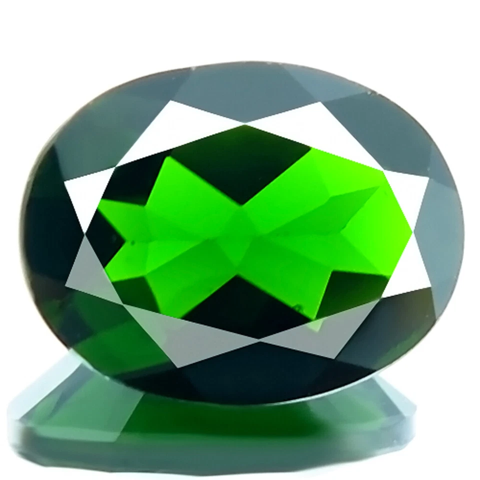 NATURAL CHROME DIOPSIDE 2.00ct FLAWLESS BEST QUALITY 5A GREEN OVAL CUT GEM 9x7mm - Image 1 of 4